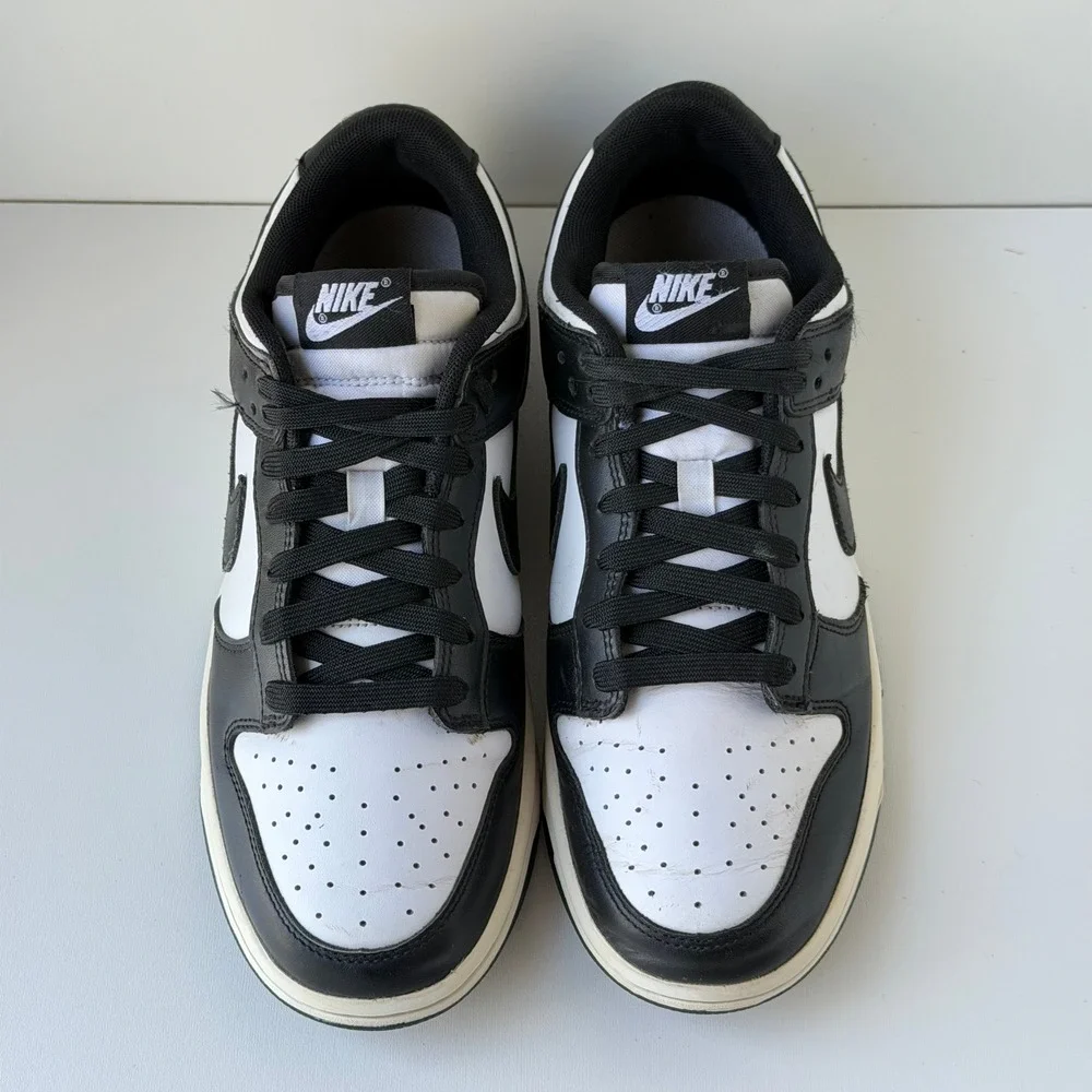 Nike Dunk Low Retro Mens 7.5 Black White Panda Classic Leather Sneakers 80s